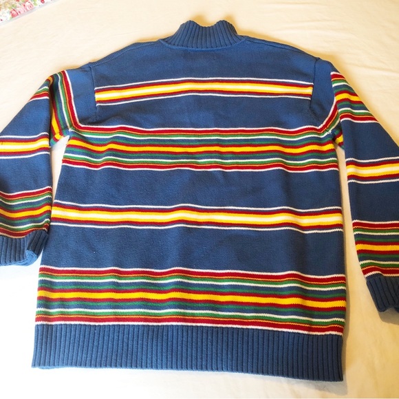 Ralph Lauren Pullover Blue Striped Sweater Sz M Like New - Picture 3 of 6